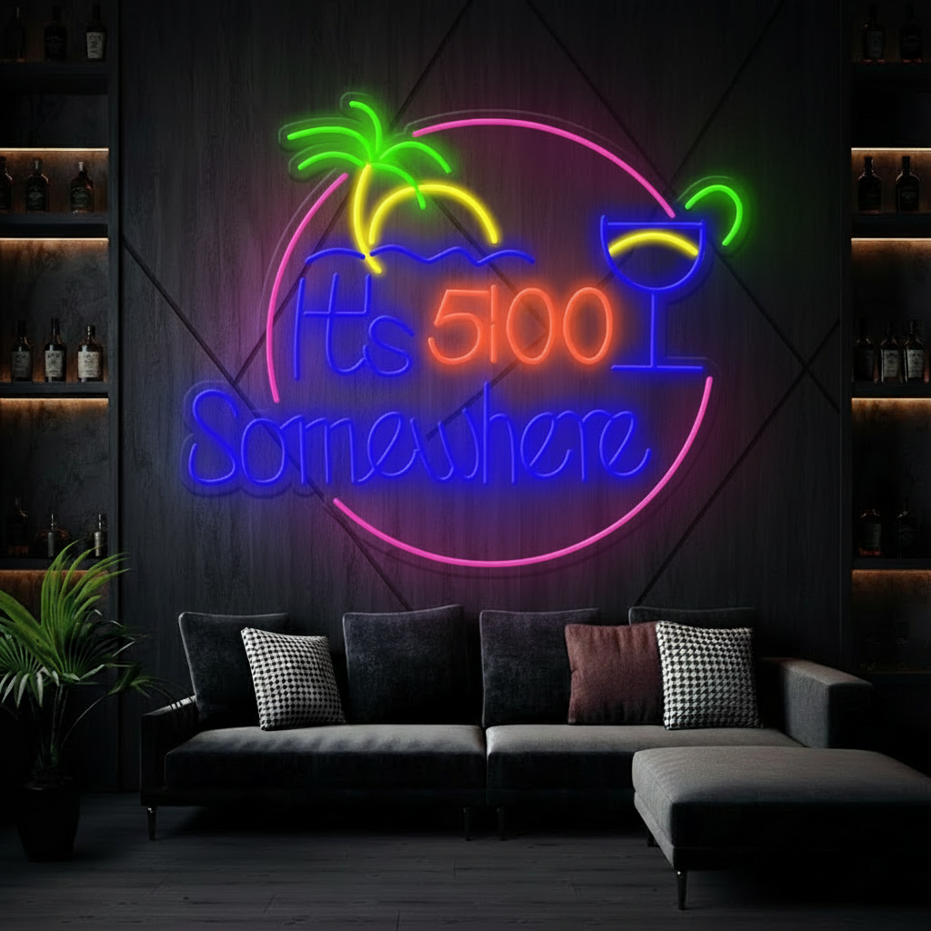 It's 5 O'clock Somewhere Neon Sign Shop Decor Neon Sign