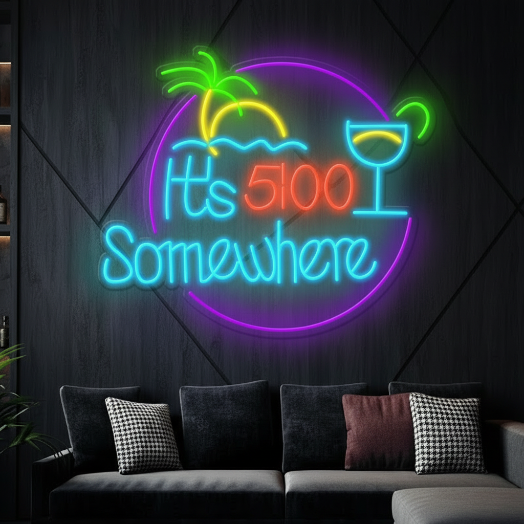 It's 5 O'clock Somewhere Neon Sign Shop Decor Neon Sign