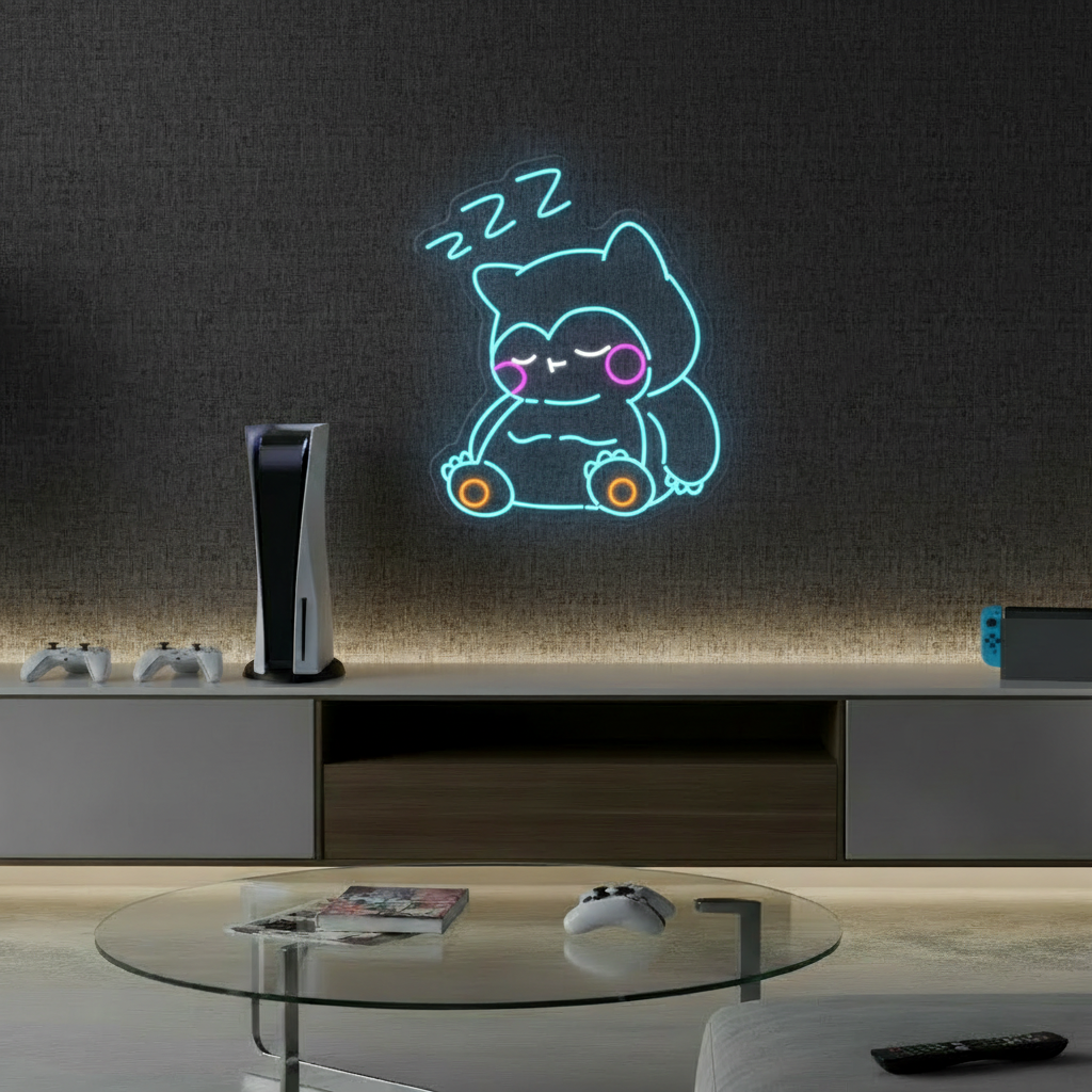 Snorlax Cartoon Led  Neon Sign Kids Room Decor