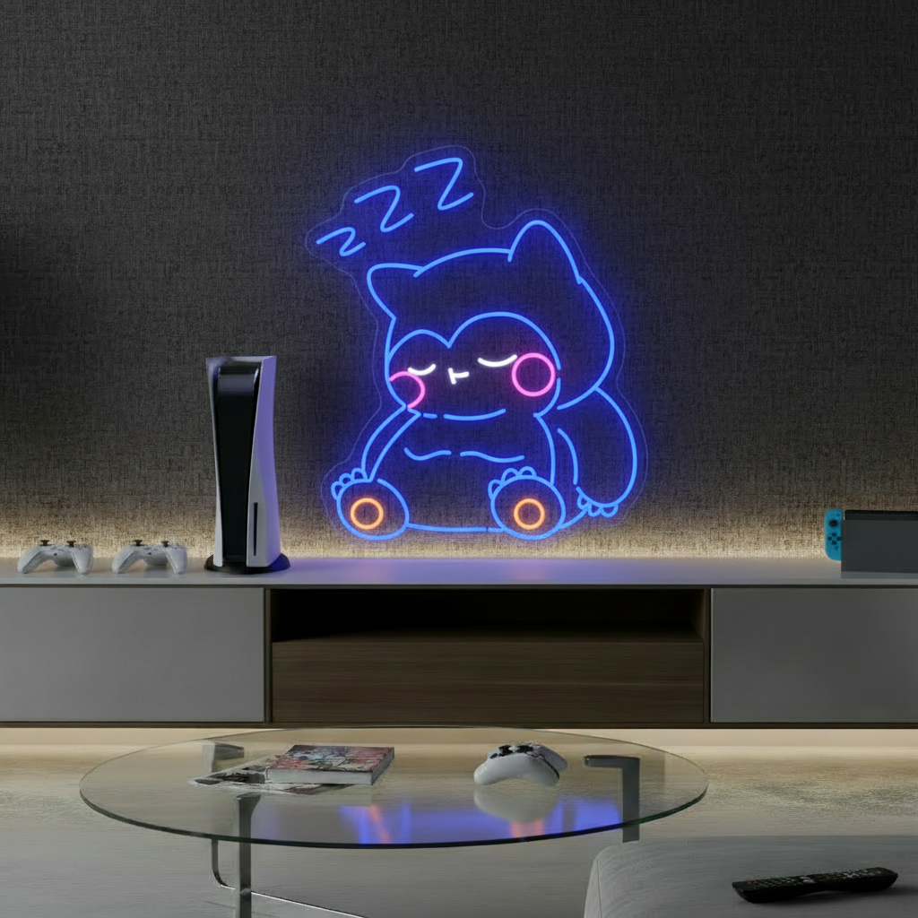 Snorlax Cartoon Led  Neon Sign Kids Room Decor