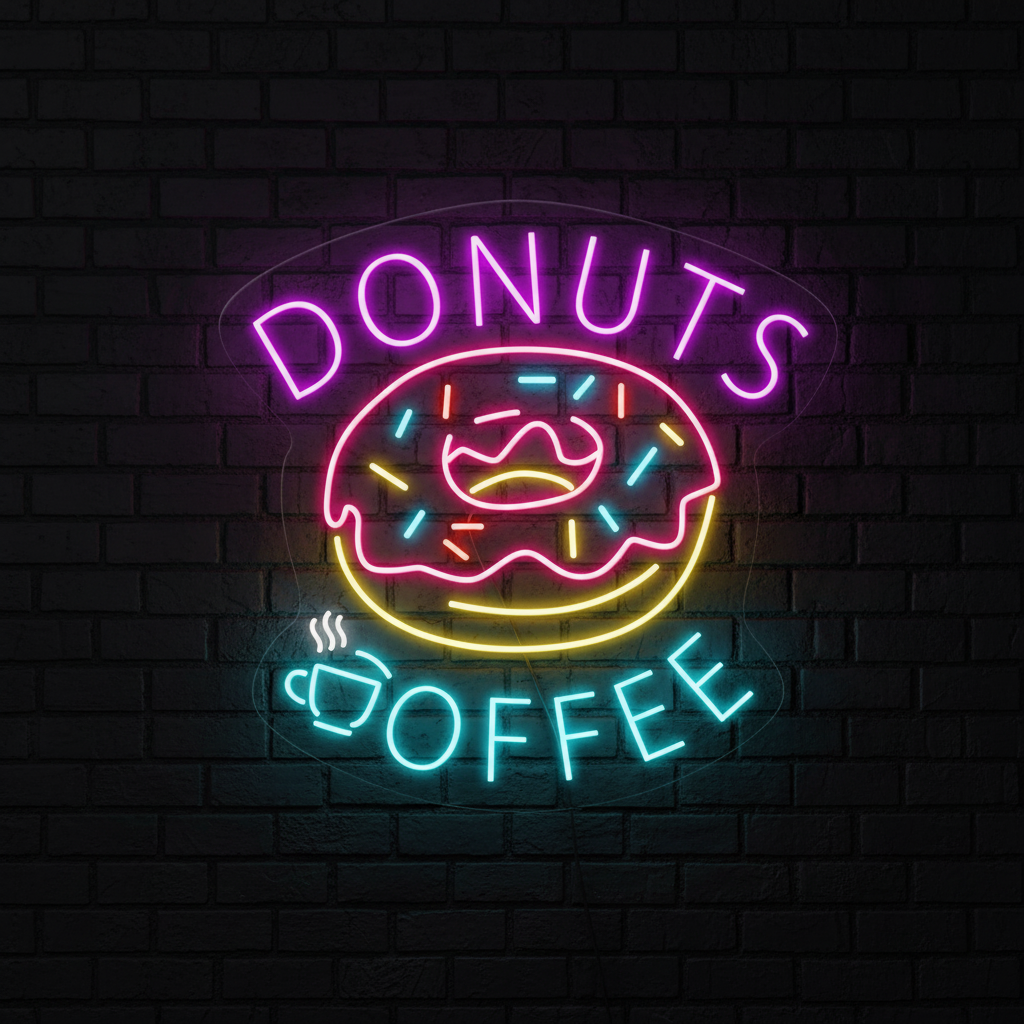 Donuts Coffee Shop Neon Sign Custom Led Sign