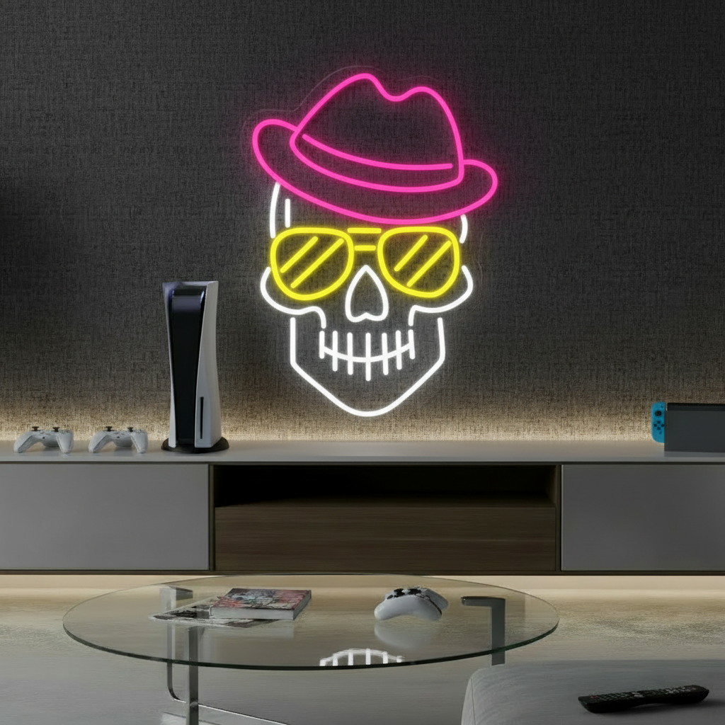 Skull Neon Sign Gaming Room Decor Sign