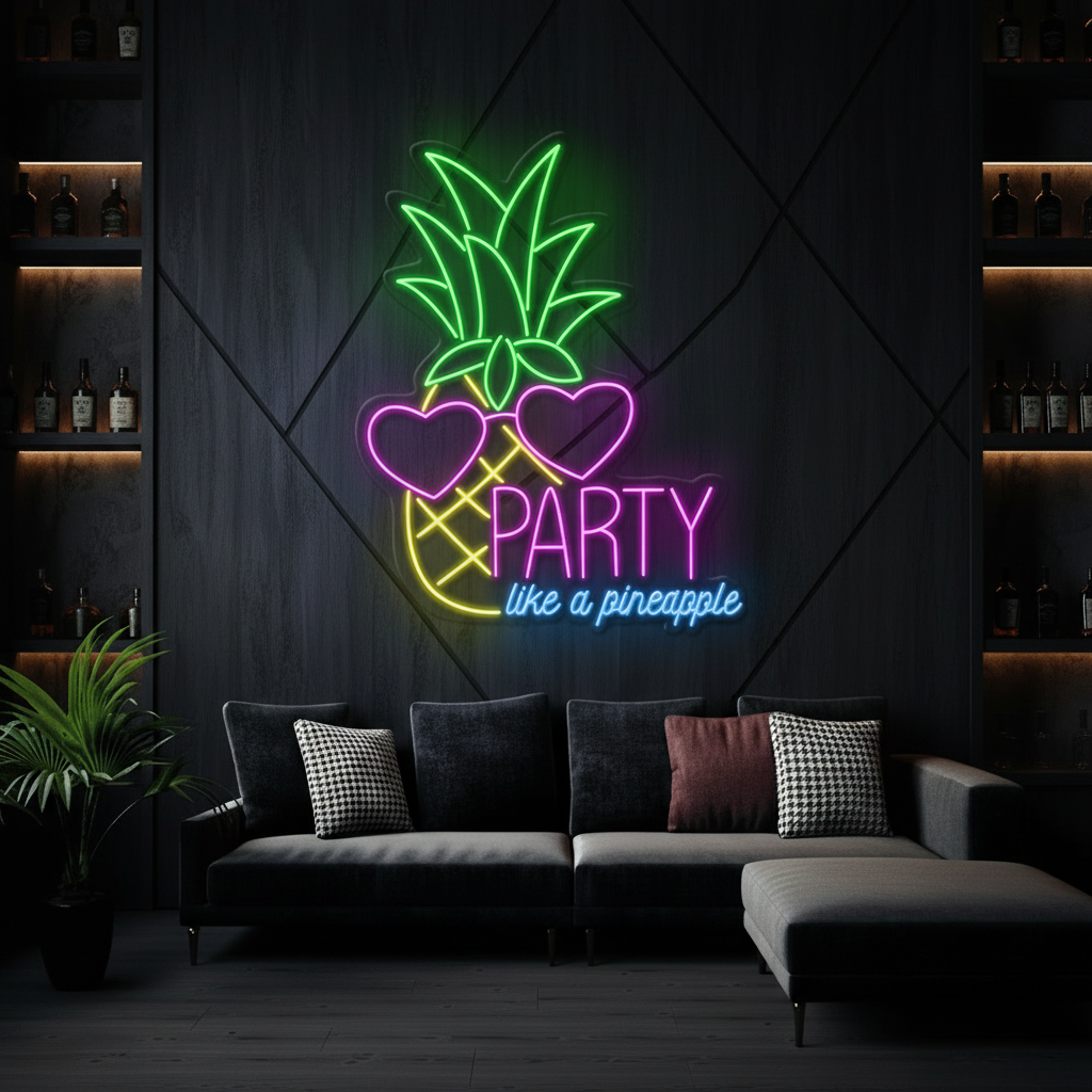 Party Like A Pineapple Neon Sign Summer Party Decor Sign