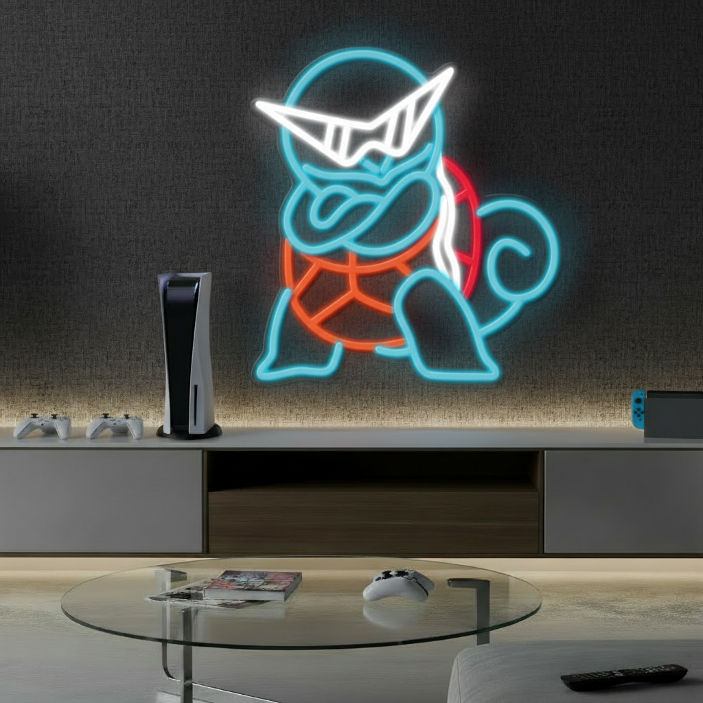 Squirtle Cartoon Neon Sign Gaming Room Decor Sign