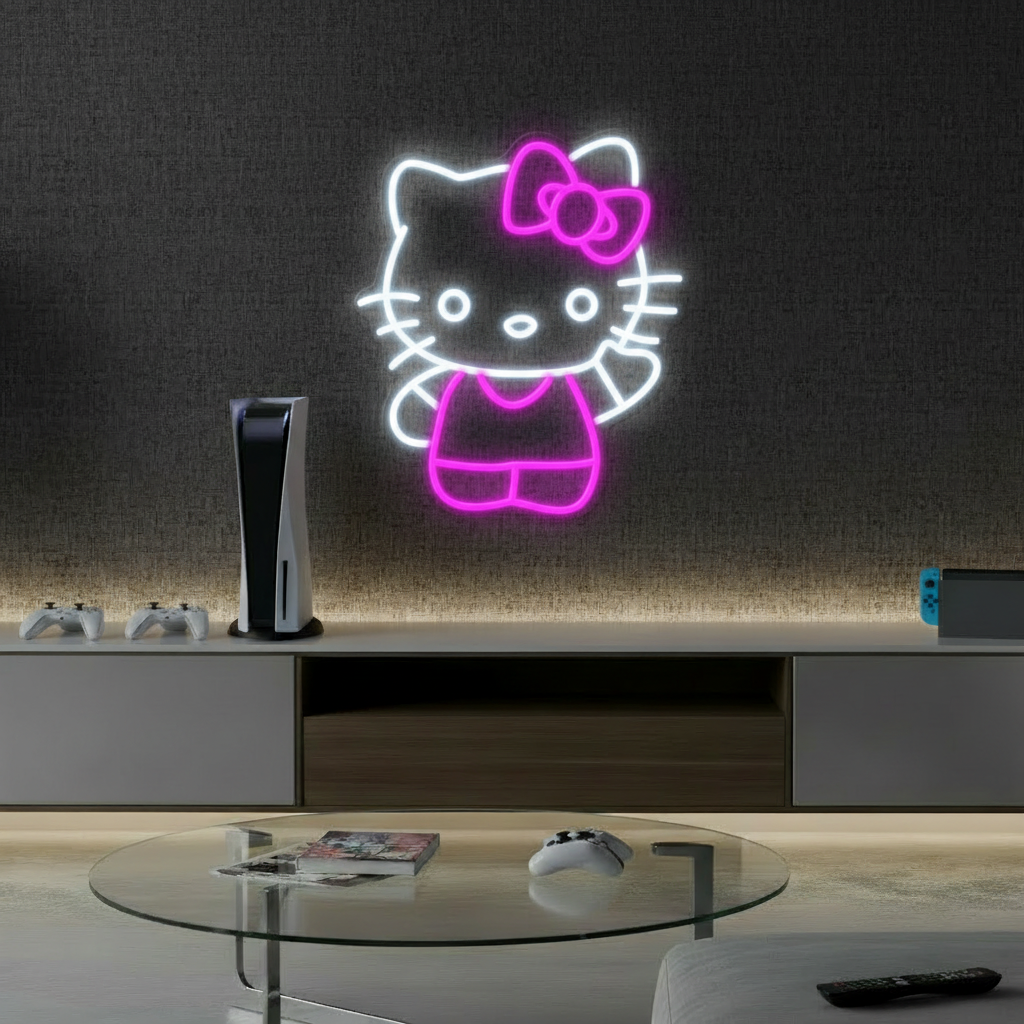 Cute Cat Neon Signs Girls Gift Room Decor Sign
