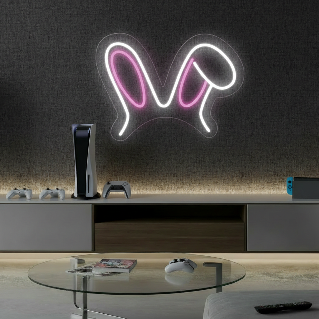 Bunny Ear Led Neon Sign Gaming Room Decor Sign