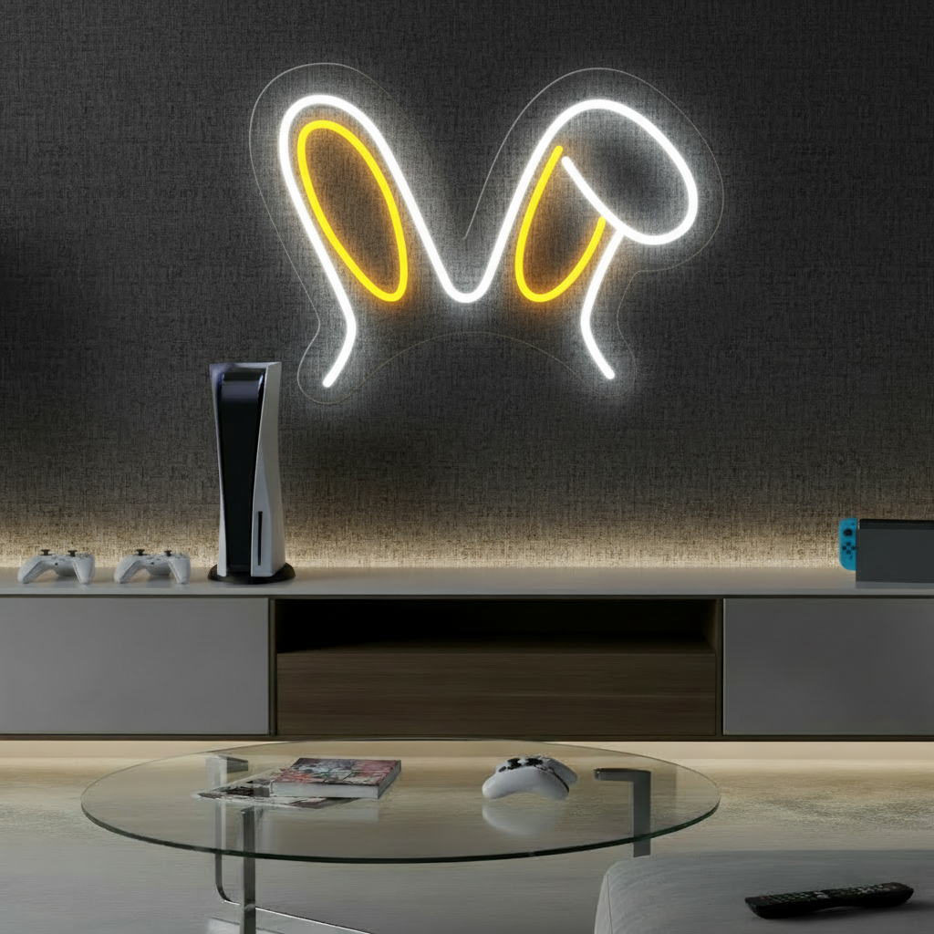 Bunny Ear Led Neon Sign Gaming Room Decor Sign