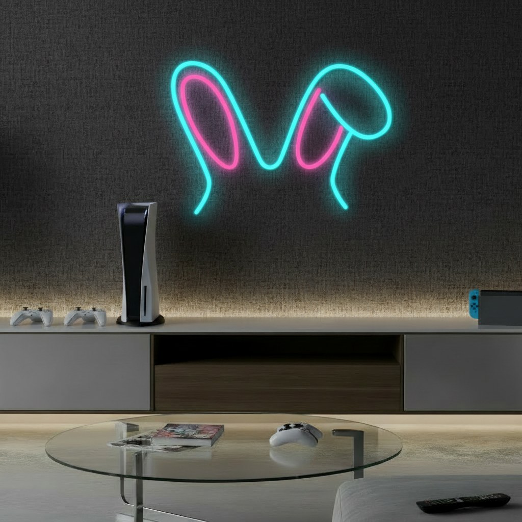 Bunny Ear Led Neon Sign Gaming Room Decor Sign