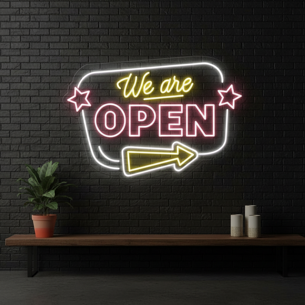 We Are Open Led Neon Sign Business Shop Decor Sign Light