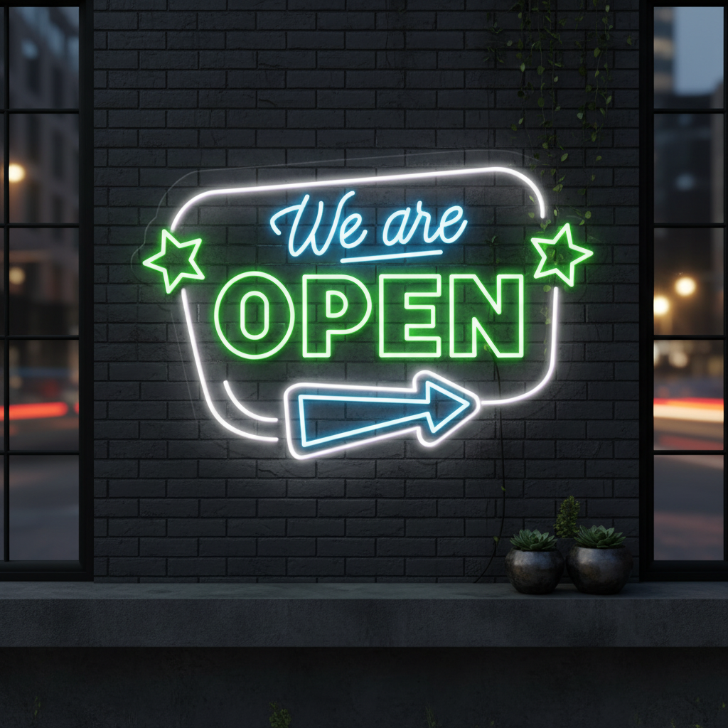 We Are Open Led Neon Sign Business Shop Decor Sign Light