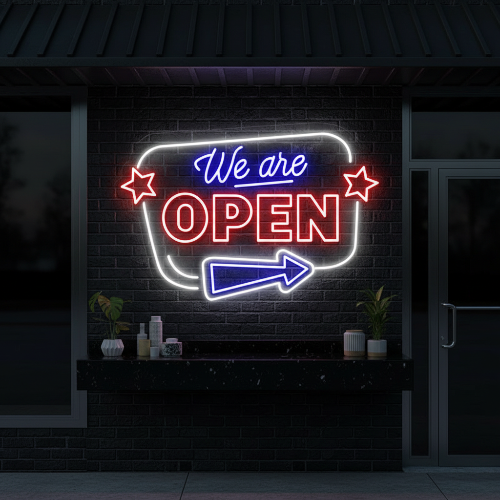 We Are Open Led Neon Sign Business Shop Decor Sign Light