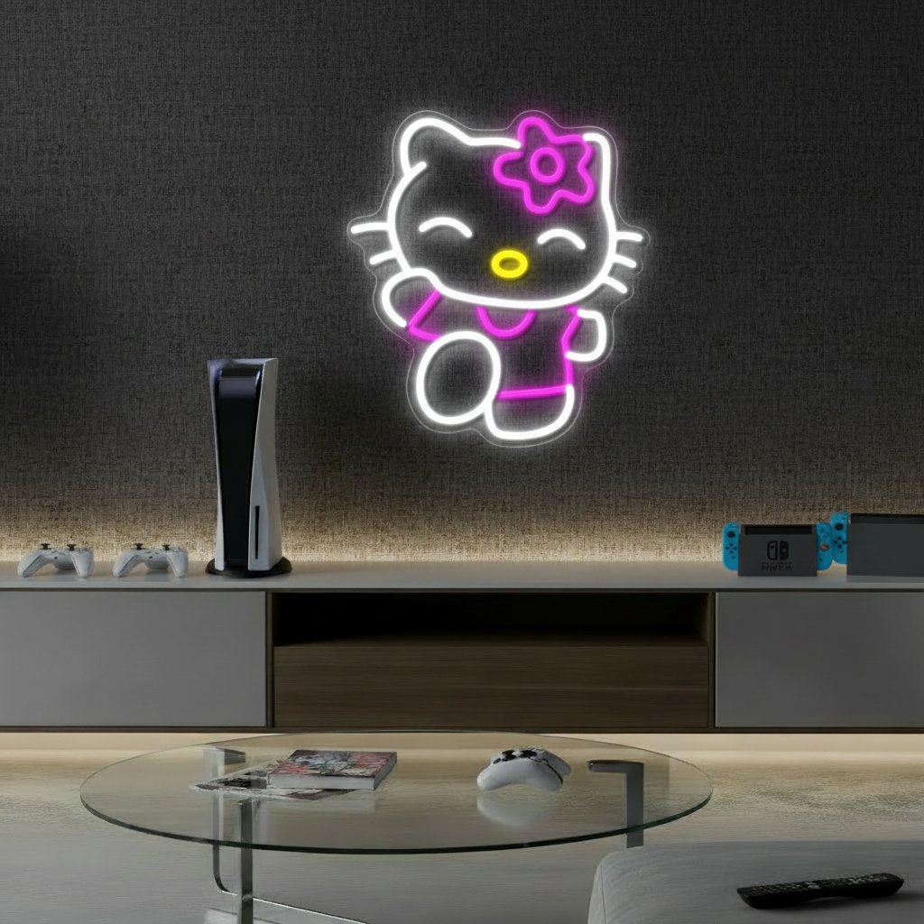 Hello Kitty Neon Sign for Girls Gift Room Wall Decor