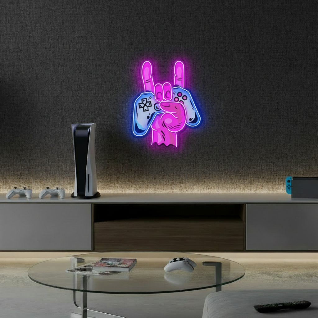 Game Hand Led Neon Sign Gaming Room Decor Sign