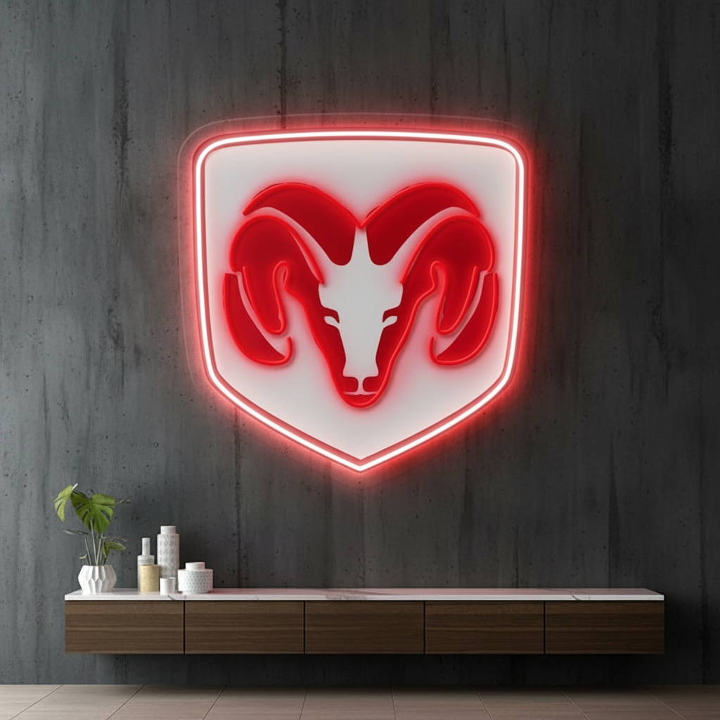 Dodge Logo Neon LED Sign Garage Man Cave Home Decor