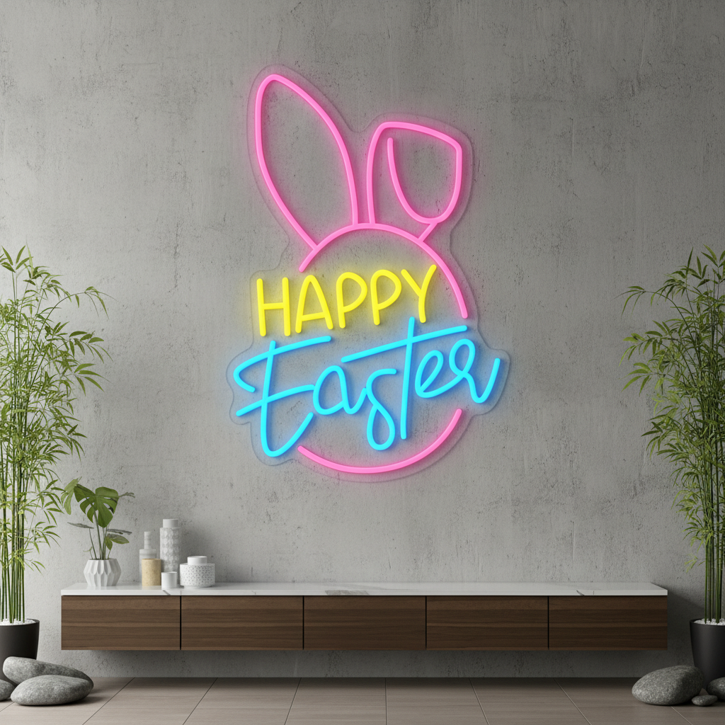 Happy Easter Led Neon Sign Festival Party Decor Sign