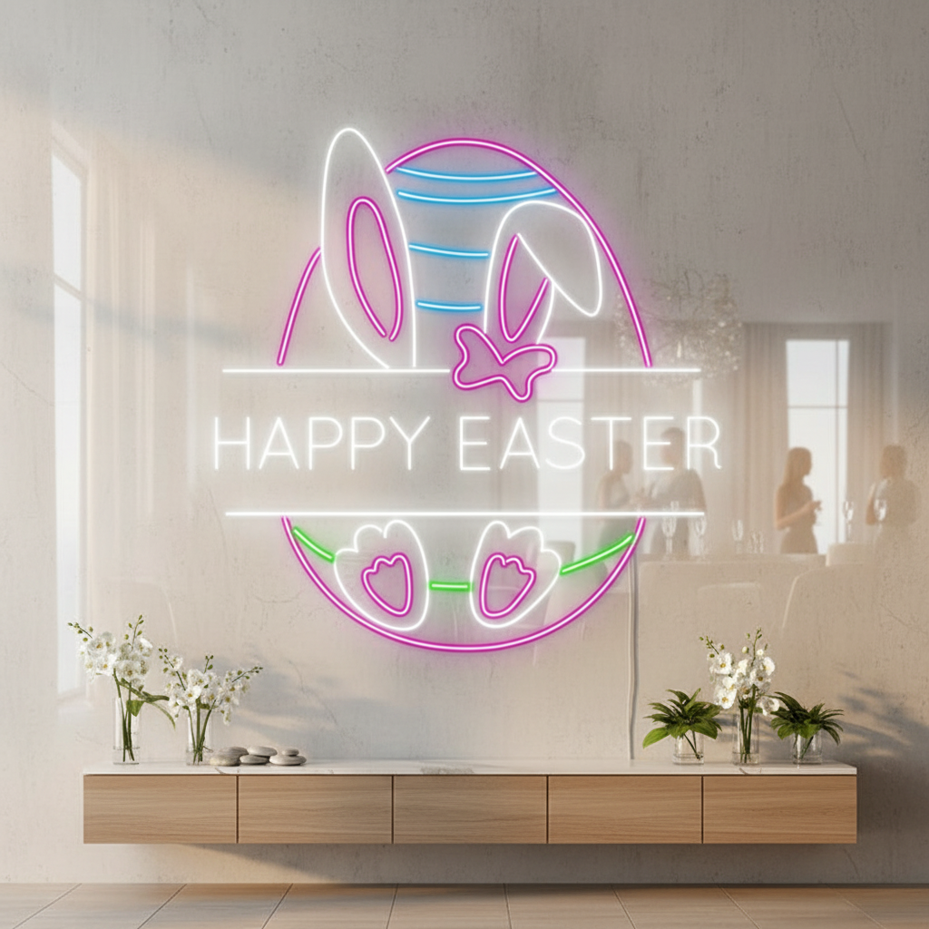Happy Easter Led Neon Sign Home Party Decor Signs