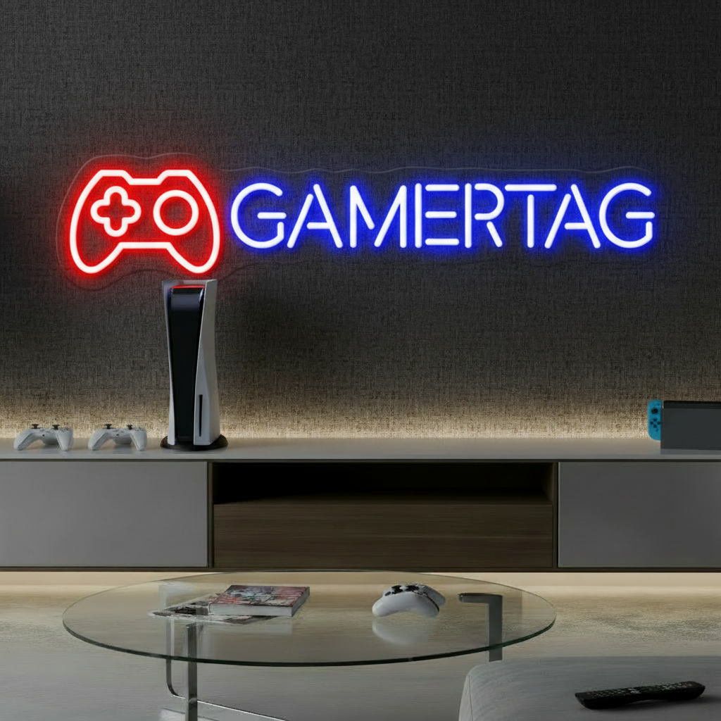 Gamertag Led Neon Sign Man Cave Decor Sign