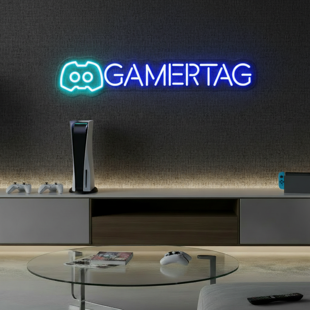 Gamertag Led Neon Sign Man Cave Decor Sign