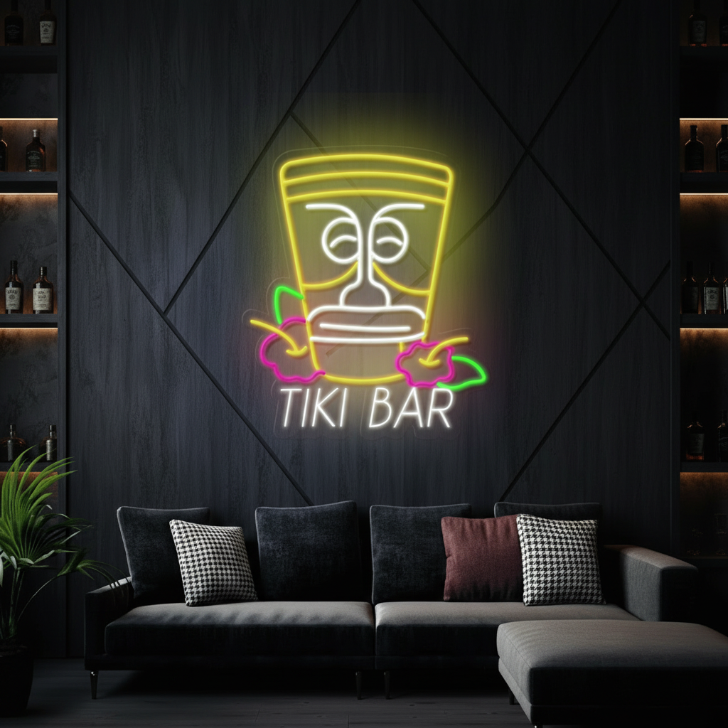 Tiki Bar Neon Sign Tiki Mask Led Neon Sign