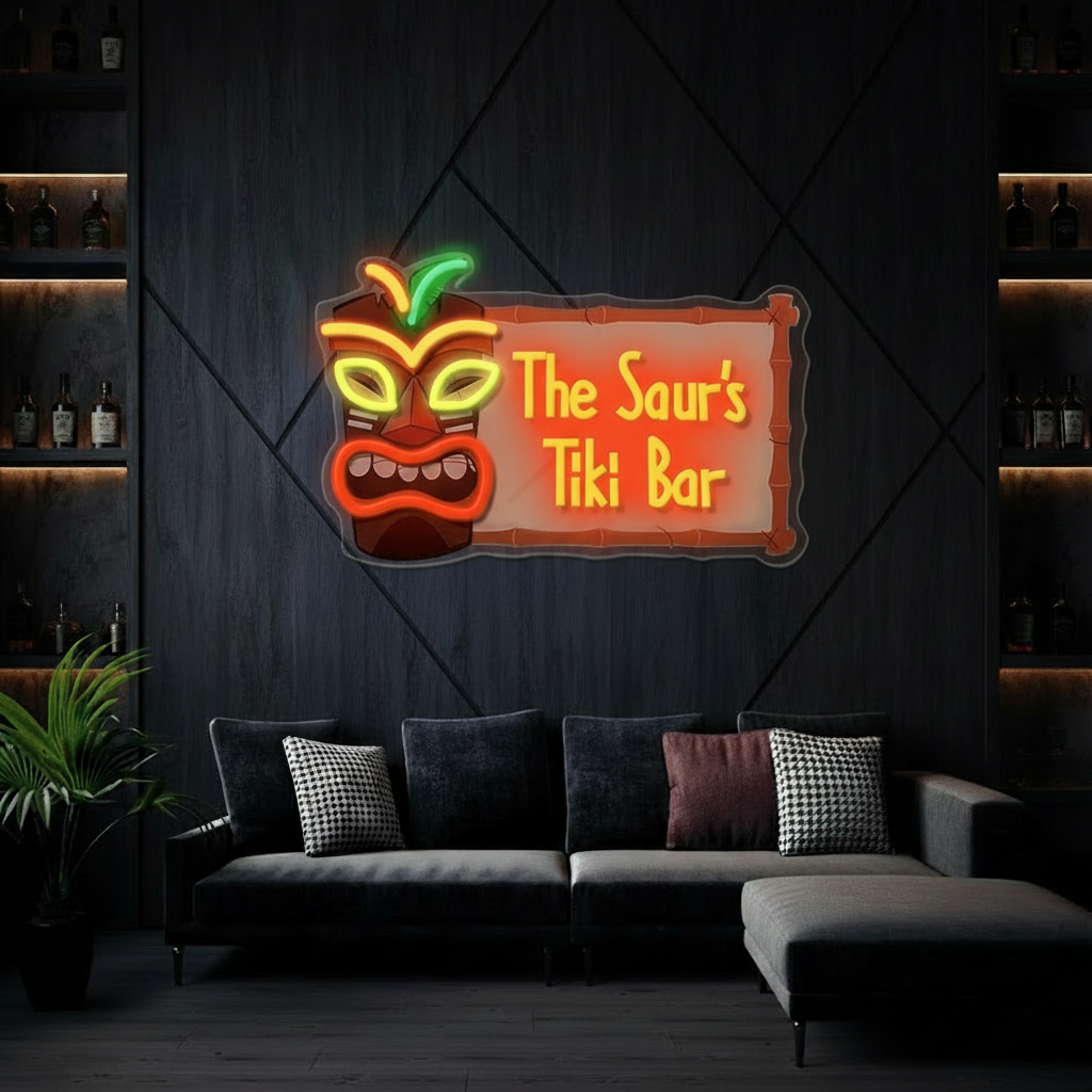 Personalized Tiki Bar Led Neon Sign Business Shop Decor Sign