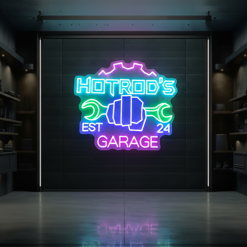 Garage Neon Sign Personalized Garage Sign for Men
