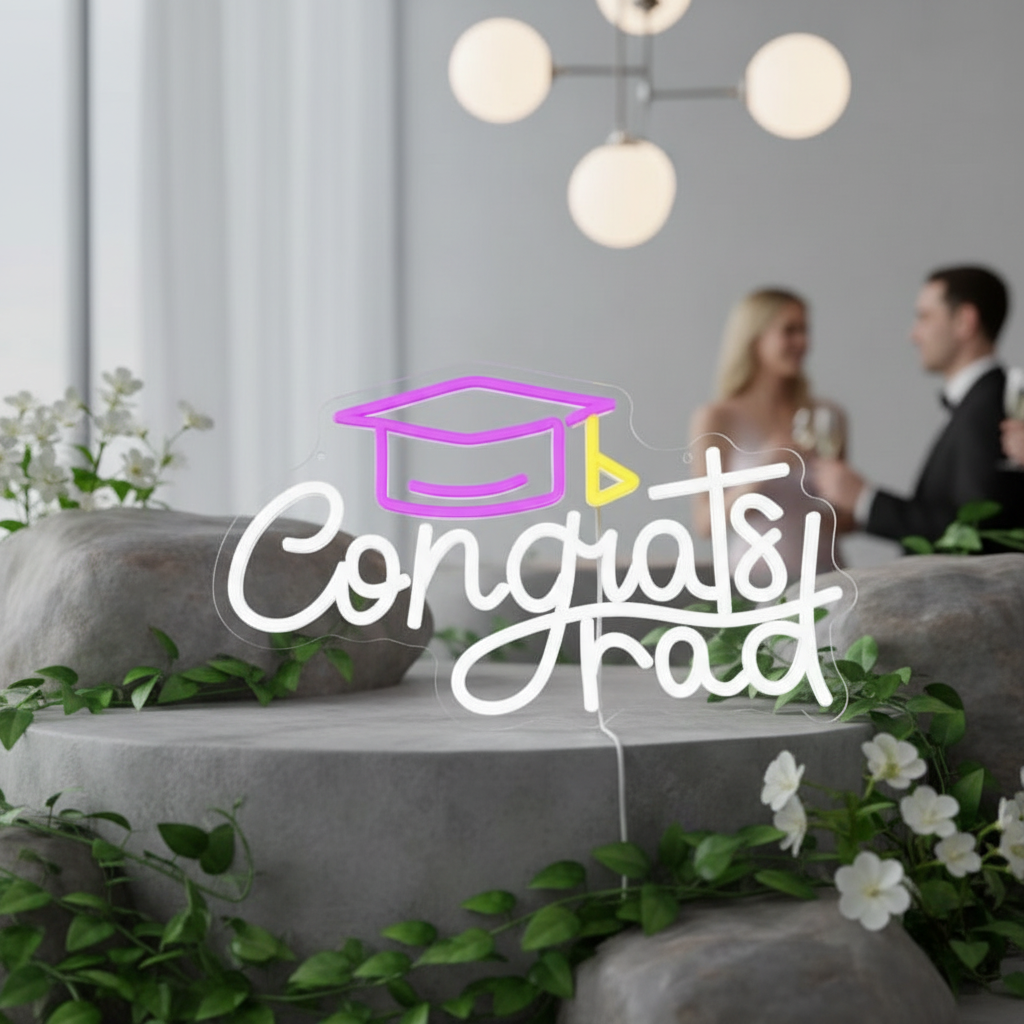 2025 Congrats Grad Sign Graduation Cap Led Neon Sign