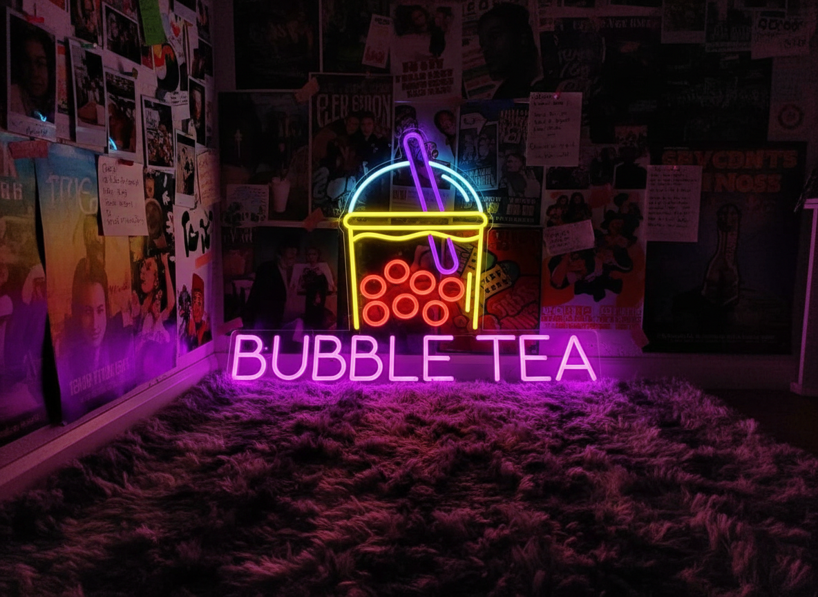 Bubble Tea Neon Sign for Wall Decor