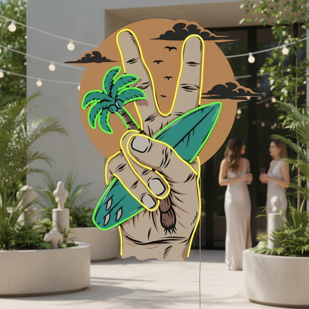 Beach Sunset LED Neon Sign Tropical Home Decor Art