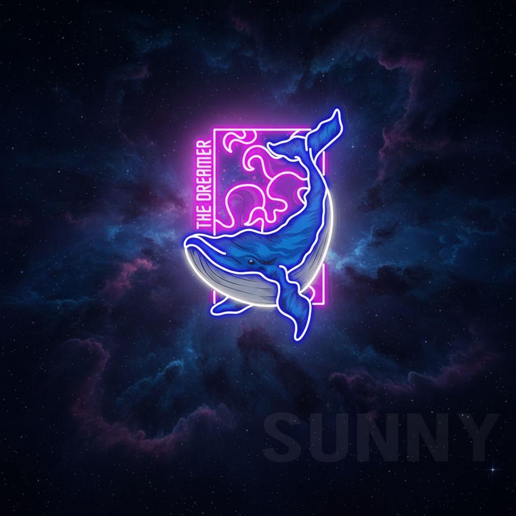 Blue Whale Neon Sign Home Business Wall Decor Art