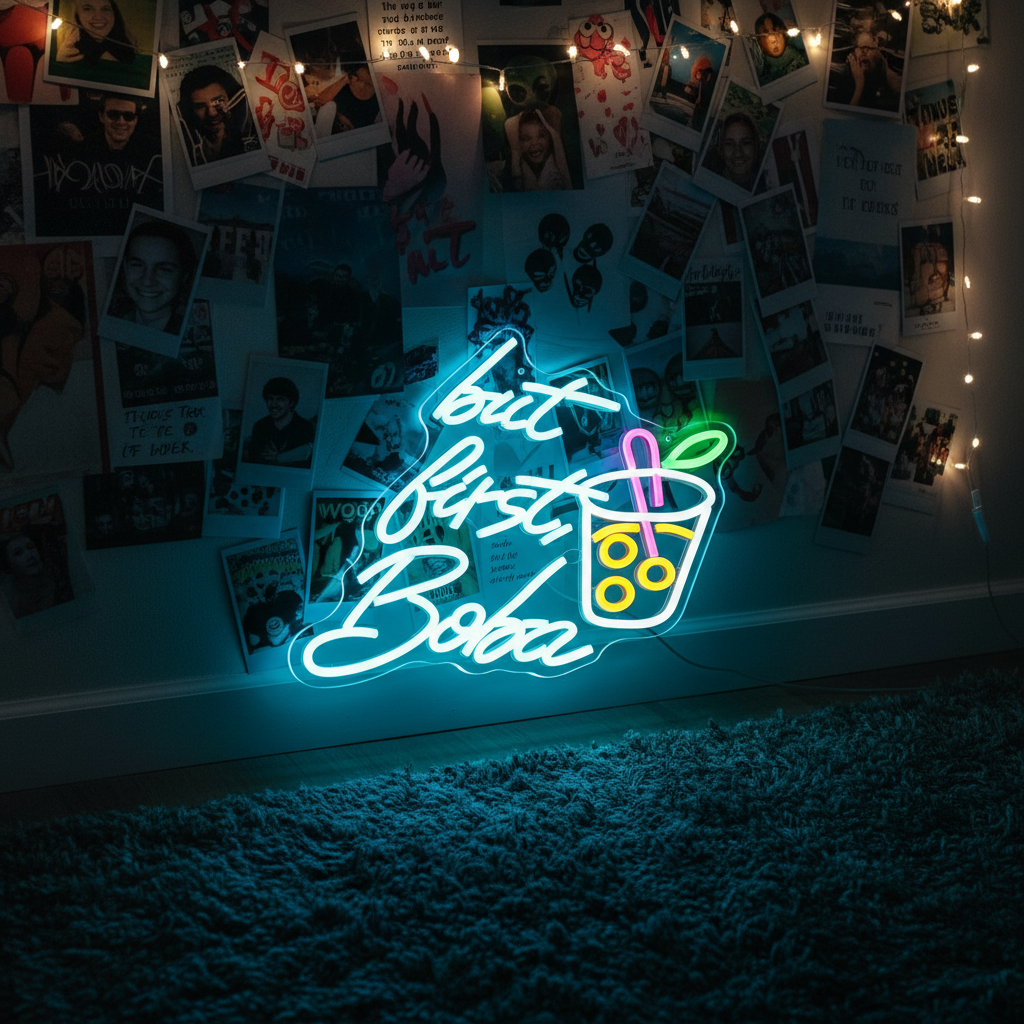 Bubble Tea with Cup Neon Sign
