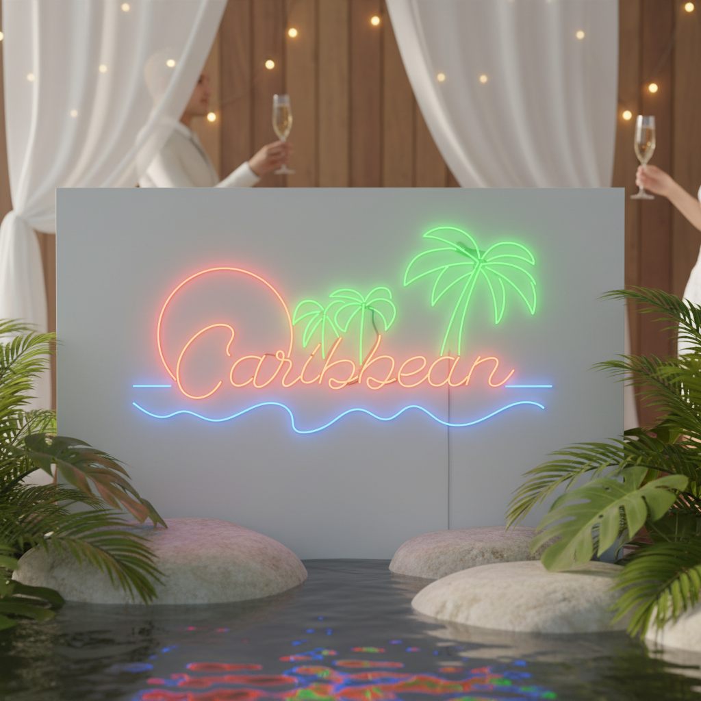 Caribbean Ocean Palm Tree Neon Sign Summer Holiday Led Light