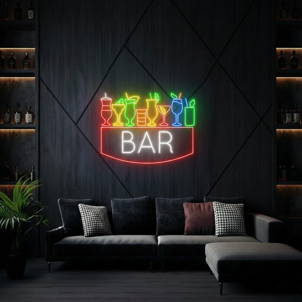 Cocktail Bar Neon Sign Bar Logo LED Light