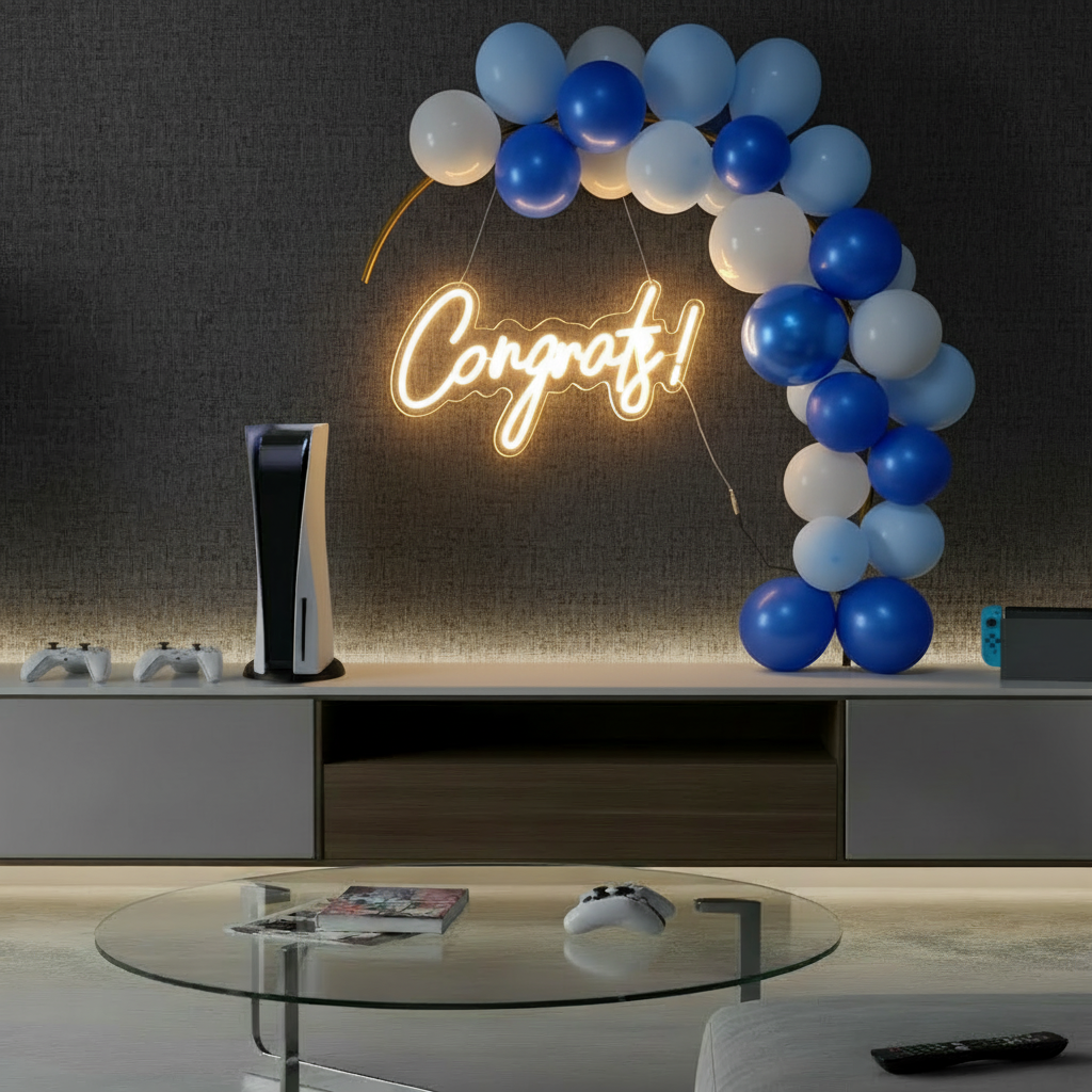 Congrats Neon Sign for Party Celebration