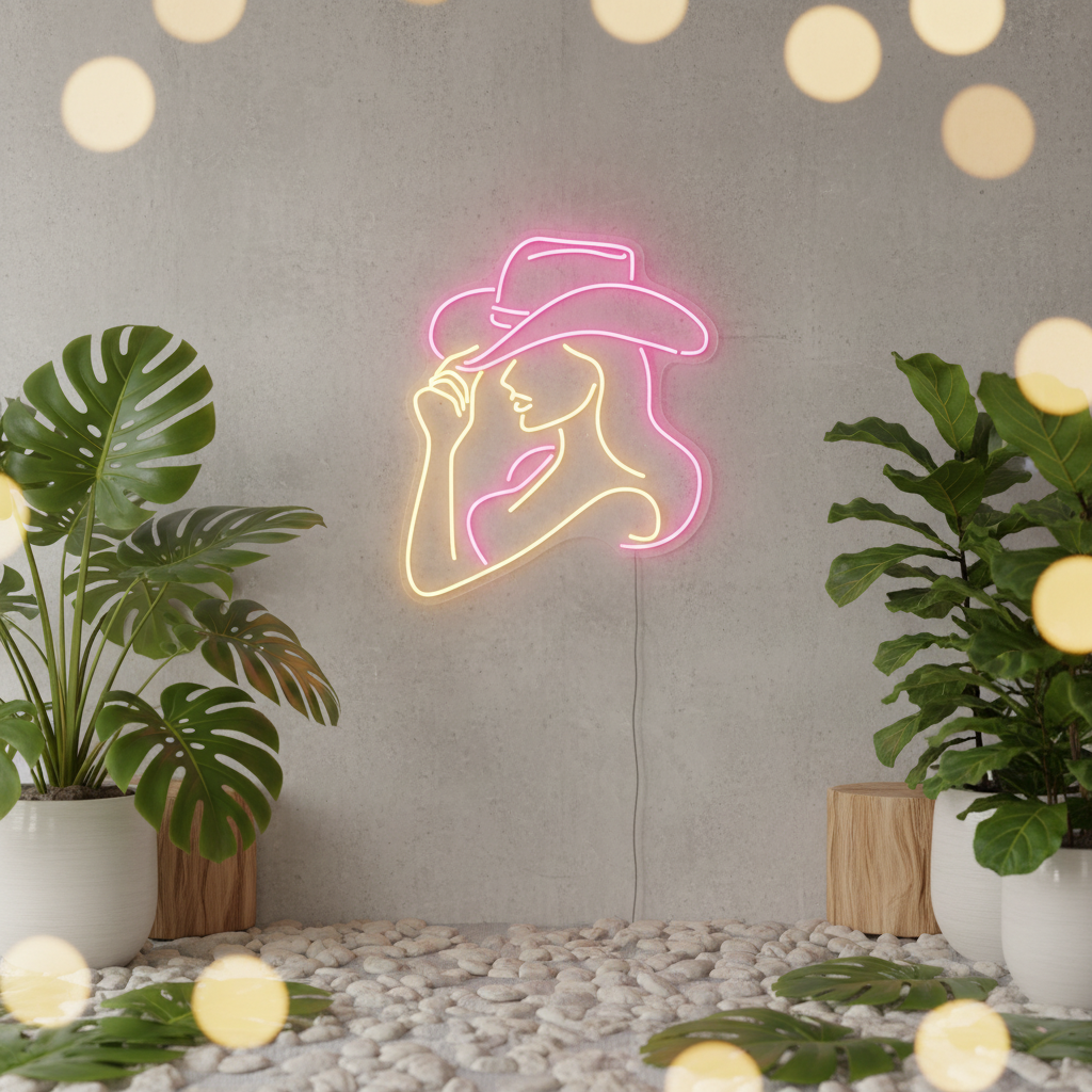 Cowgirl Led Sign Cowgirl Neon Sign Western Wall Decor Bar Neon Sign