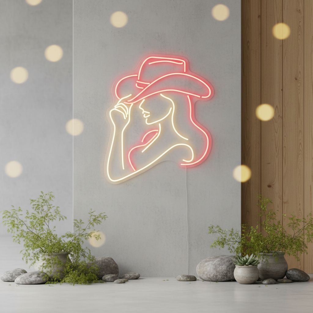 Cowgirl Led Sign Cowgirl Neon Sign Western Wall Decor Bar Neon Sign
