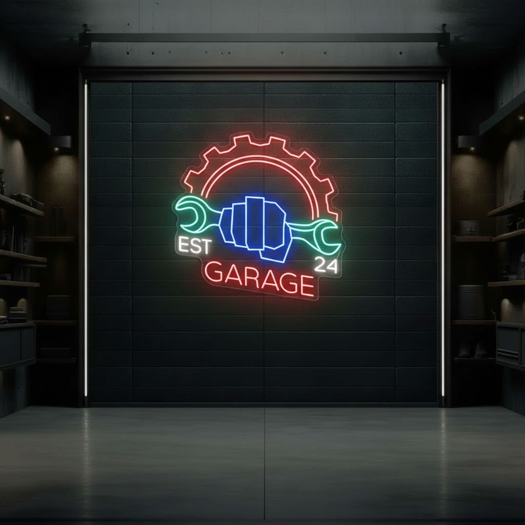 Garage Neon Sign Personalized Garage Sign for Men