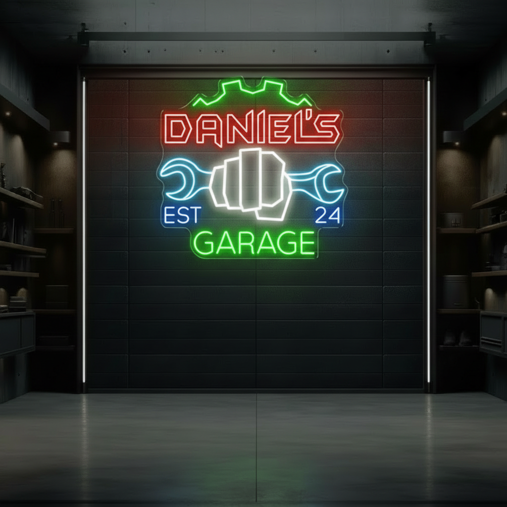 Garage Neon Sign Personalized Garage Sign for Men