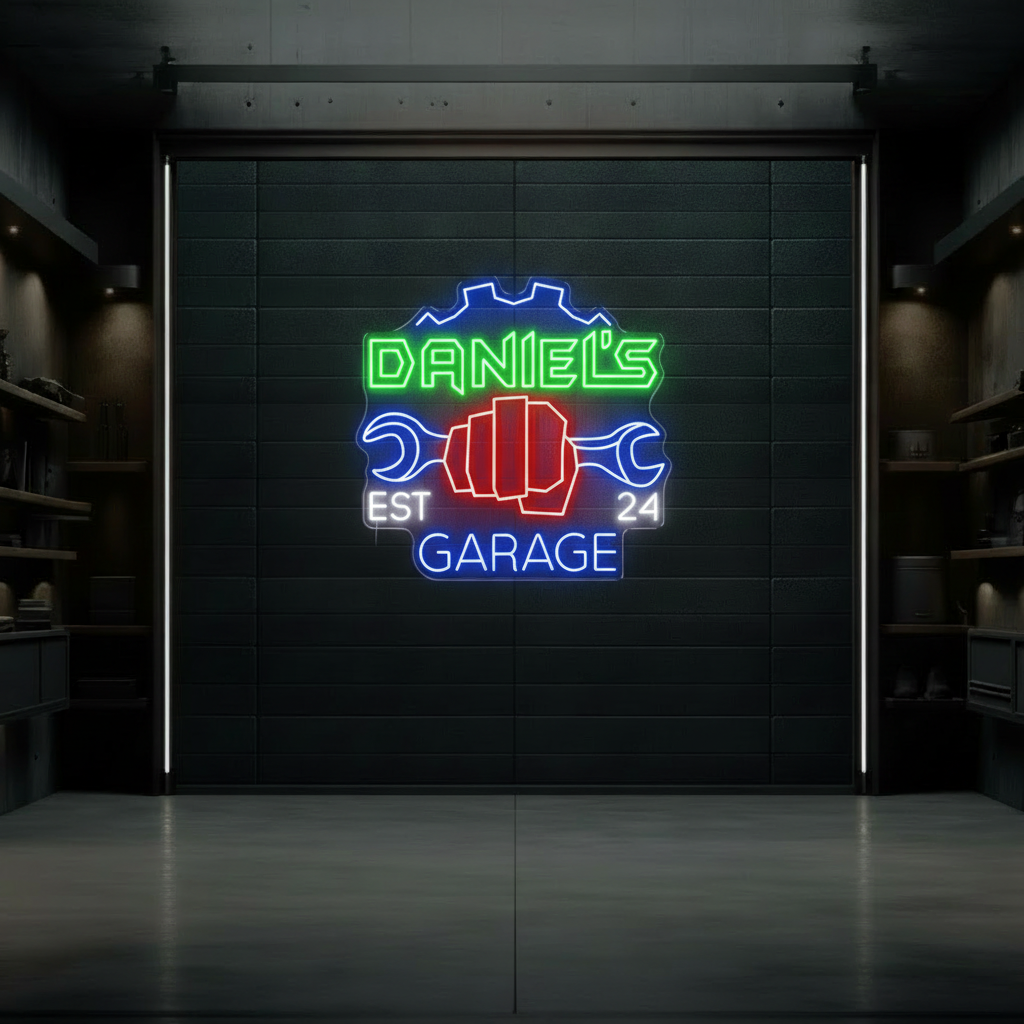 Garage Neon Sign Personalized Garage Sign for Men