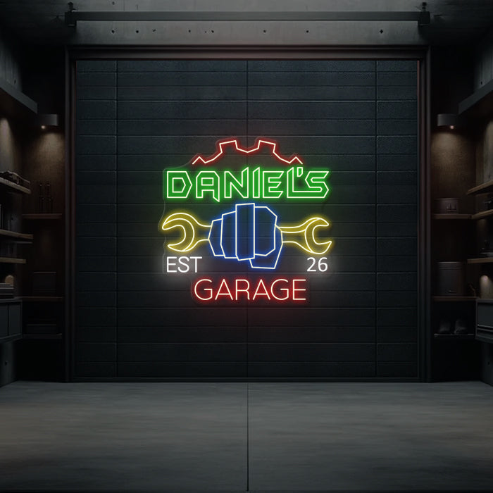 Garage Neon Sign Personalized Garage Sign for Men