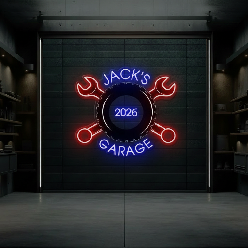 Garage Neon Sign for Men Garage Decor Sign Light
