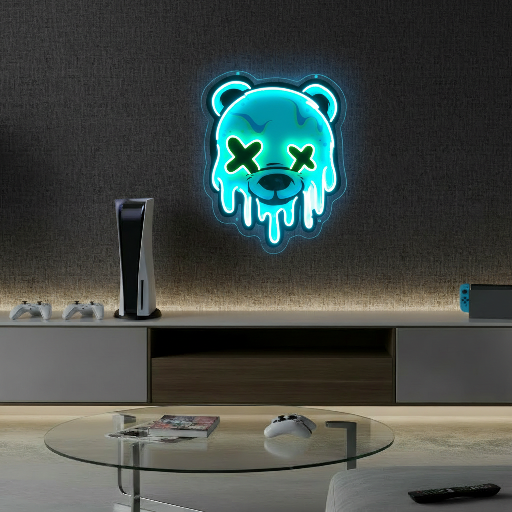 Ice Bear Head Led Neon Sign Home Decor Sign