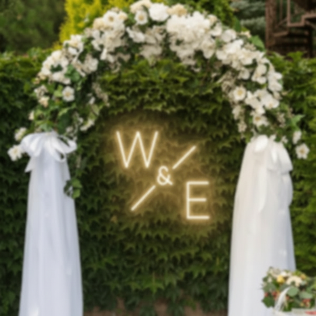 Initials Name Letter Neon Sign Custom Wedding Neon Sign