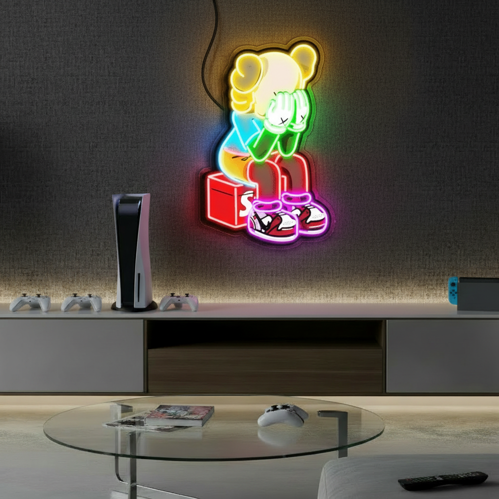 Kaws Anime Neon Sign Wall Art Decor Sign Game Room Sign