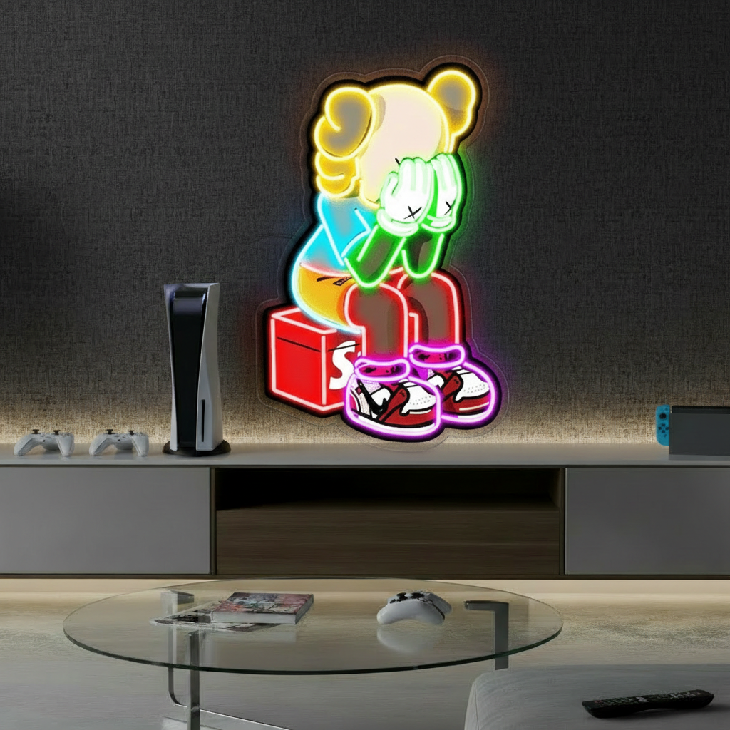 Kaws Anime Neon Sign Wall Art Decor Sign Game Room Sign