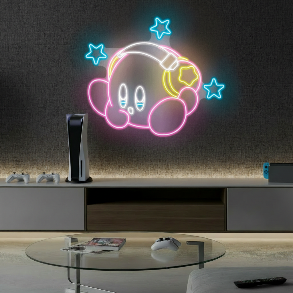Kirby Neon Sign Anime Neon Sign Gaming Room Decor Sign