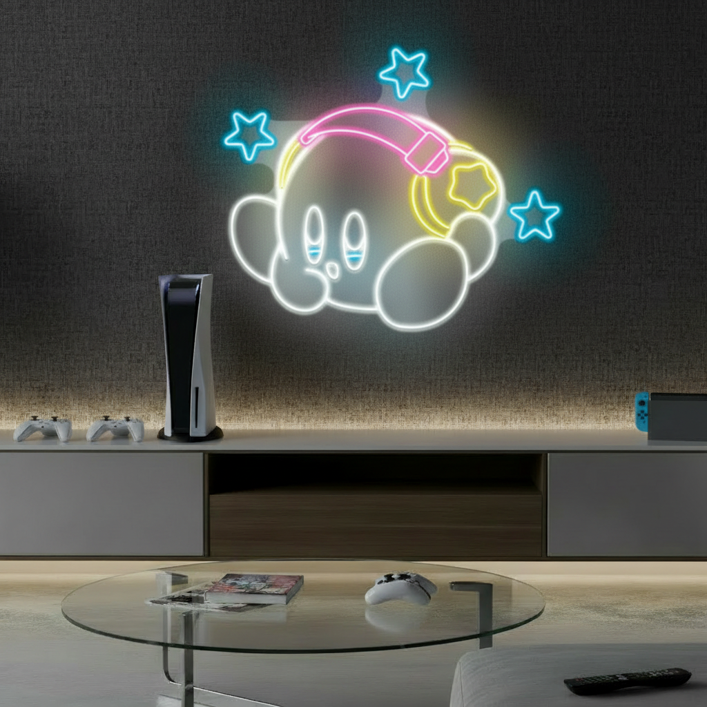 Kirby Neon Sign Anime Neon Sign Gaming Room Decor Sign