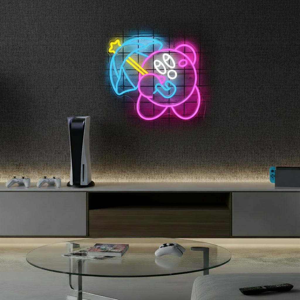Kirby Neon Sign for Gaming Room Bedroom Decor