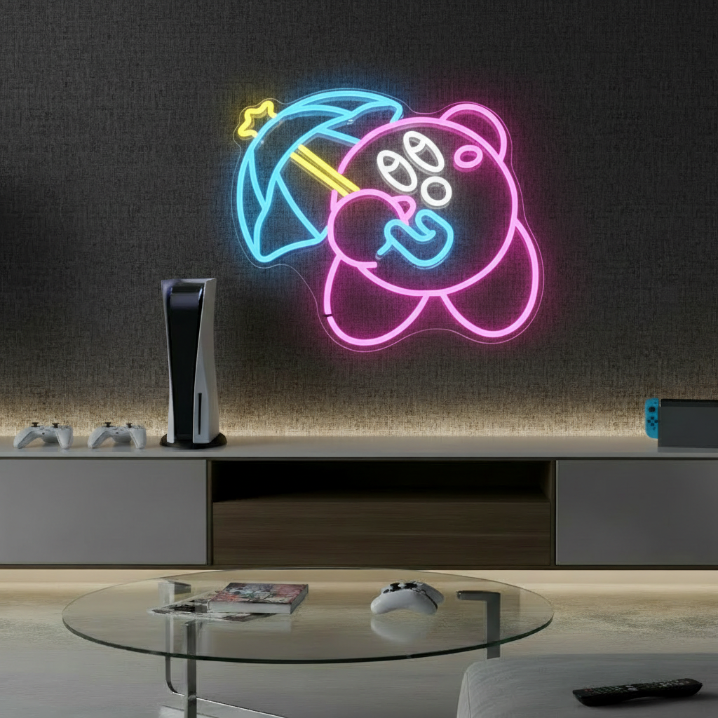 Kirby Neon Sign for Gaming Room Bedroom Decor