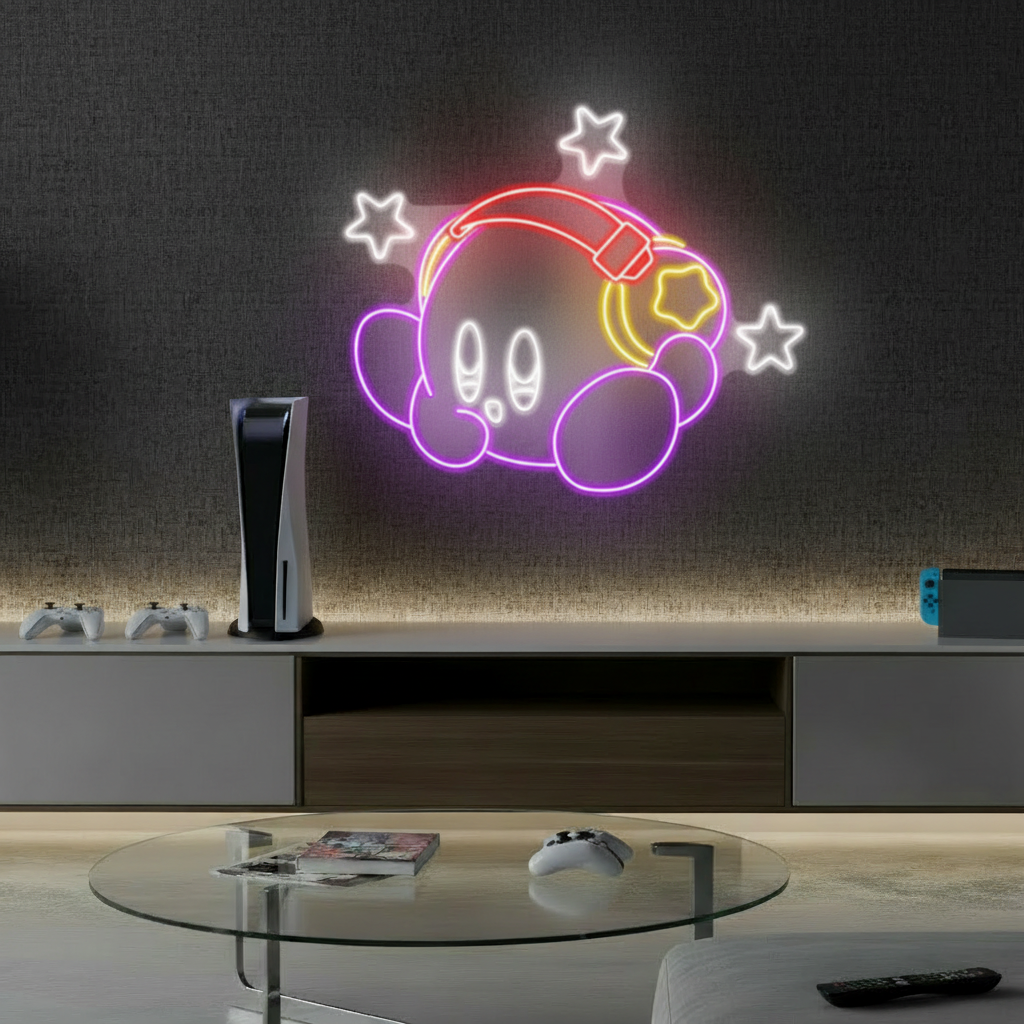 Kirby Neon Sign Anime Neon Sign Gaming Room Decor Sign
