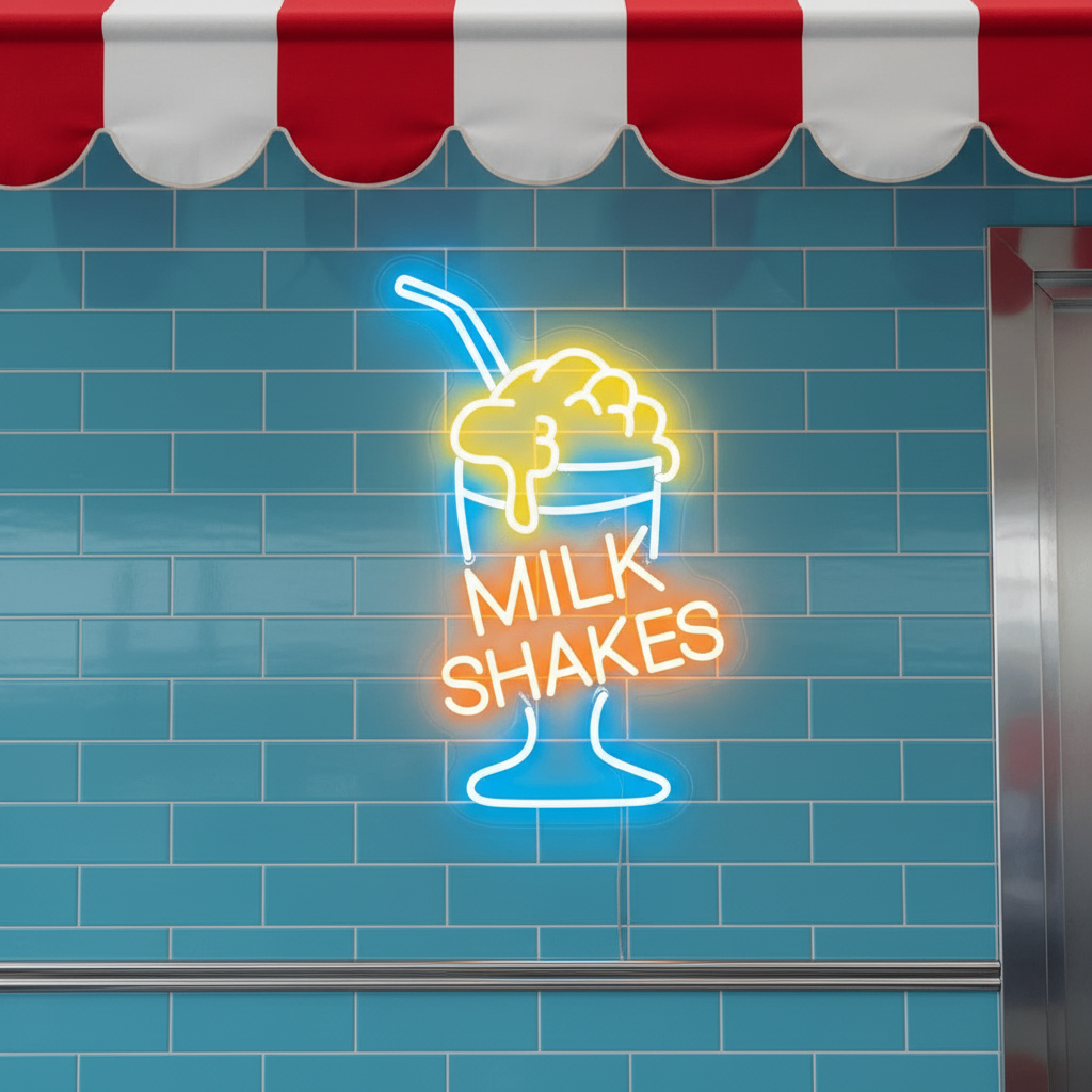 Milkshake Neon Sign Coffee Shop Neon Sign